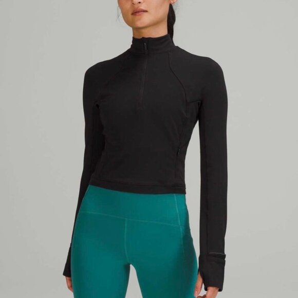 lululemon athletica Jackets & Blazers - NWT Lululemon Its Rulu Run Cropped Half-Zip Size 8 in Black